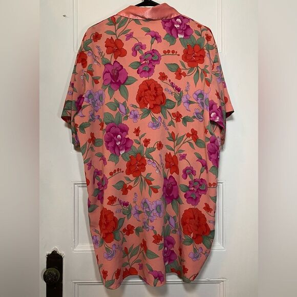 Victoria’s Secret Gold Label| Vintage Floral Nightgown Shirt Pajama Top Pink M/L - Picture 12 of 13